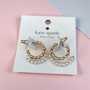 Kate Spade Gold and Multicolor Pearl Earrings